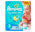 Pampers Active baby 3 midi 4 - 9 kg 90 ks