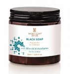 Moroccan Sense Černé mýdlo s olivovým olejem Eukalyptus 200 g
