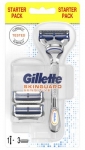 GILLETTE Skinguard Sensitive Holicí strojek + 3 hlavice