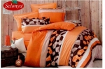 Seloniya Bavlněné povlečení jednolůžko, Varianta: oranžová, 1x 140x200, 1x 70x90