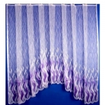 Záclona s barevným vzorem vlna oblouková fialová hotová kusová 160x300 cm