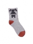 Pesail Ponožky pro děti tmavě šedo-cihlové pruhované  vel. 28-32 a 32-36  1 pár