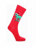 Aura.Via pánské ponožky červené s tyranosaurem, vel. 39-42 a 43-46  1 pár