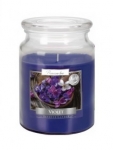 Bispol Aura Maxi svíčka ve skleněné dóze Violet 500 g