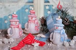 Bartek svíčka Christmas figurka Snowman 125mm MODRÝ