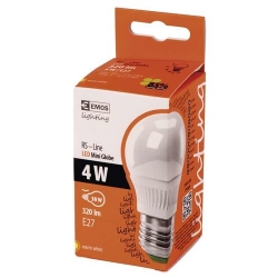 Žárovka LED EMOS mini globe, 4W, E27, teplá bílá