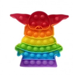 Antistresová hračka POP IT Baby Yoda  duhový 1 ks